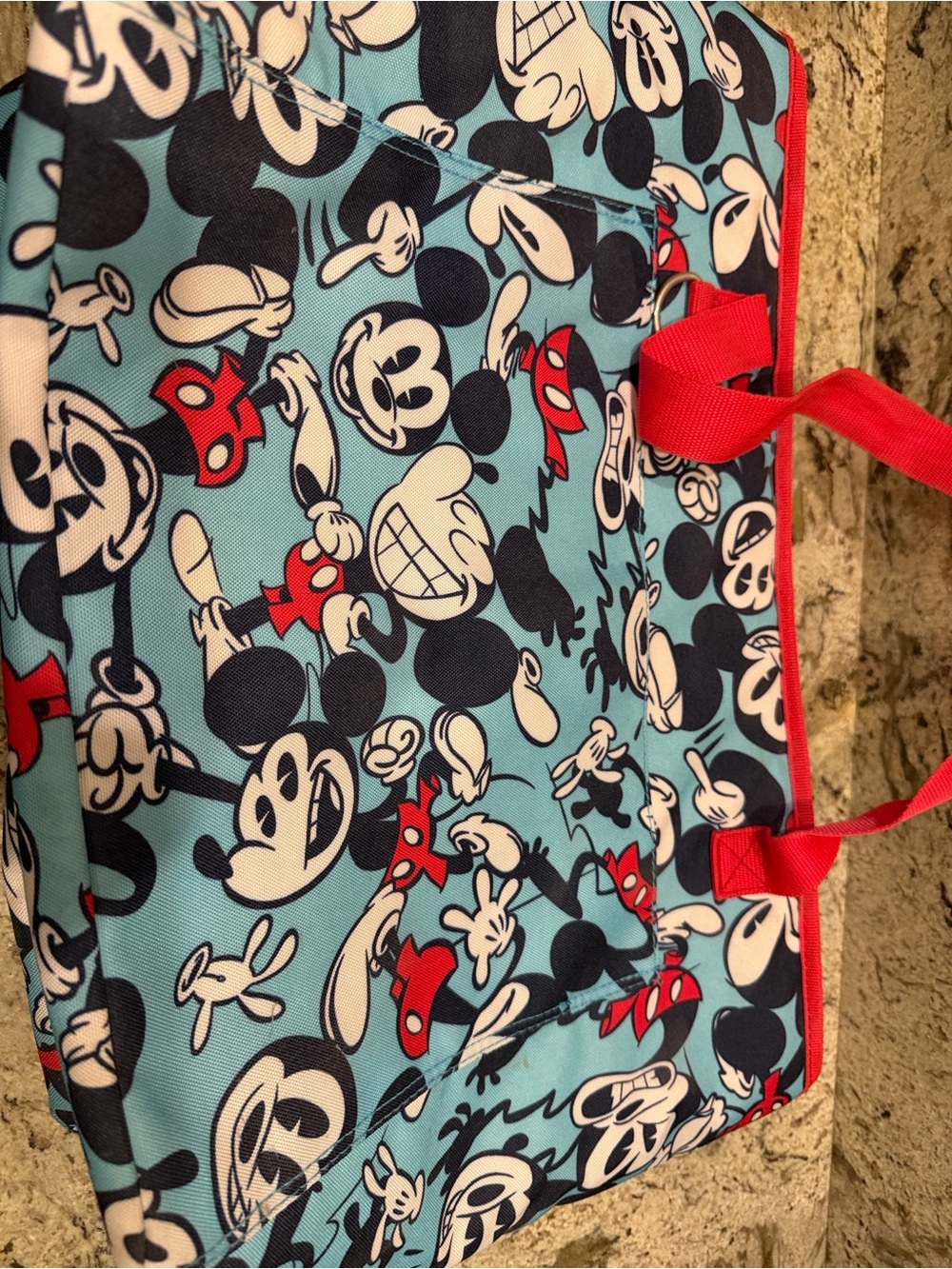 Disney Mickey Mouse Blue insulated Tote Bag with Red Trim